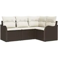 vidaXL Tuinbank Set Bruin poly rattan