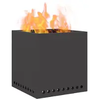 vidaXL - Rookvrije - vuurkom - Zwart - 48 - x - 48 - x - 50 - cm - weervast - staal