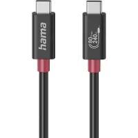 Hama 00200799 USB-C-kabel USB 4.0 USB-C stekker 1 m Zwart Flexibel