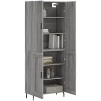 vidaXL Hoge kast 69,5x34x180 cm bewerkt hout grijs sonoma eikenkleurig
