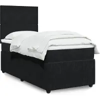 vidaXL Boxspring met matras fluweel zwart 100x200 cm