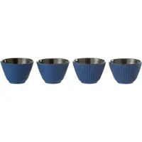 J-Line theemok - metaal - donkerblauw - 2 dozen van 2 stuks