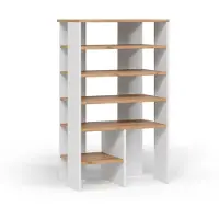 Vicco Marlon Schoenenkast – 60 x 100 cm met 5 compartimenten Eik wit/goud