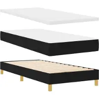 vidaXL Boxspring bed met matras met hoofdeinde Zwart 200 x 80 cm Stof