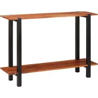 vidaXL Wandtafel met plank met opslag Bruin en Zwart 110 x 30 x 75 cm
