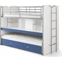 Vipack Hoogslaper Bonny, met 3 slaapplaatsen, super praktisch in de kinderkamer met groot schrijfblad, planken, veel functionaliteit op kleine ruimte