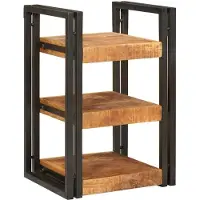 vidaXL Nachtkastje Bruin en Zwart 38 x 33 x 58 cm Massief Mango Hout