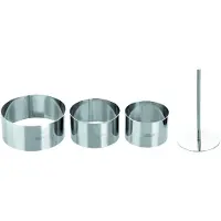 Ibili Uitsteker/ kookring rond, set met 3 stuks en stamper