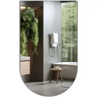 Tulup Spiegel – Minimalistische wandspiegel met 60×100 cm ovale vorm – Afgeschuinde randen – Slaapkamerspiegel – Grote design spiegel – Glazen decoratief element – Ophangbare spiegel zonder lijst
