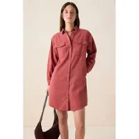 Sissy-Boy Donkerrode midi jurk met ceintuur | Maat: L