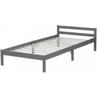 Homestyle4u Eenpersoonsbed - 90x200 cm - Houten bed - Grijs