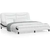 vidaXL Bedframe zonder matras "Hvar" kunstleer wit en zwart 180x200 cm