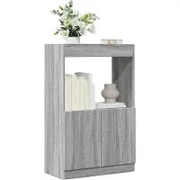 vidaXL Hoge kast 63x33x100 cm bewerkt hout grijs sonoma eikenkleurig