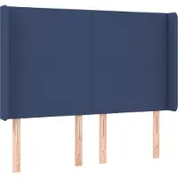 vidaXL Hoofdbord met randen 147x16x118/128 cm stof blauw