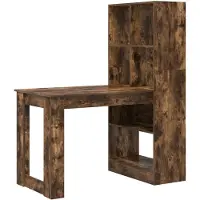 vidaXL Bureau Rook Eiken Bewerkt hout 122 x 67 x 145 cm