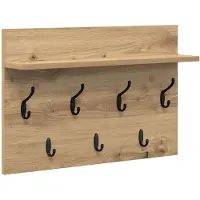 vidaXL Wandgemonteerde kapstok Muurmontage Artisan Eiken Bewerkt hout