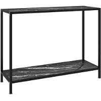 vidaXL Wandtafel 100x35x75 cm gehard glas zwart