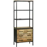 vidaXL Highboard met lade Bruin 70 x 35 x 180 cm Massief Mango Hout