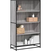 vidaXL Boekenkast 80,5x35x139 cm bewerkt hout grijs sonoma eikenkleur