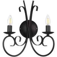 ONLI Wandlamp Pompei, dimbaar, zwart, Woon-/ Eetkamer, metaal, Landelijk, wandlamp