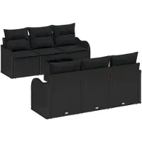 vidaXL Tuinbank Set Zwart 55 x 55 x 37 cm poly rattan