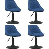 vidaXL Eetkamerstoelen draaibaar 4 st fluweel blauw