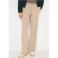 Cecil Dames Broek met wijde pijpen in keperstof - Beige - XXL