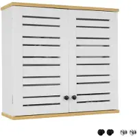 SoBuy BZR42-W Wandkast, badkamerkast, keukenkast, medicijnkast, wit
