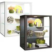 VCM GlasolSW vitrinekast wandmontage antraciet.