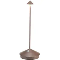 Zafferano Pina 3K tafellamp IP54 corten 3K, dimbaar, bruin / roest, Woon-/ Eetkamer, Aluminium, Modern