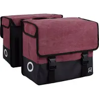 Willex Dubbele Fietstas - Canvas - Reflectie - 48 liter - Universele Bevestiging - Purple red/Matt black