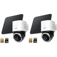 Eufy 4G LTE S330 Beveiligingscamera 2-Pack- met WiFi - 4K Pan&Tilt - Volkomen draadloos met zonnepaneel - AI Tracking en 4G verbinding met simkaart