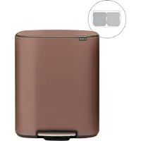 Brabantia Bo Prullenbak - 2 x 30 liter - Afvalscheiding - Satin Taupe