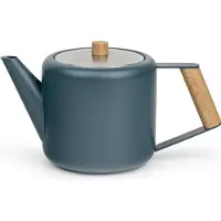 Bredemeijer - Theepot dubbelwandig Duet Design Boston - 1,1 liter - RVS - Blauw