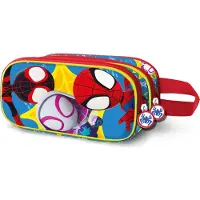 KARACTERMANIA - Marvel - Spiderman Amazing -3D - Potloden Etui - Pennenzak - Tekenetui Dubbele Rits - Rood