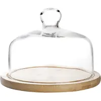 Ibili 18 Cm Glas Top Met Houten Voet Transparant