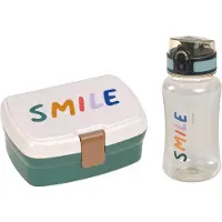 Lassig Lunch Set Little Gang Smile milky - ocean green Lunchbox en drinkfles