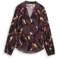 Tom Tailor Blouse bruin / donkerbruin / bessen / wit