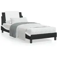 vidaXL Bedframe zonder matras "Zadar" kunstleer zwart en wit 90x190 cm