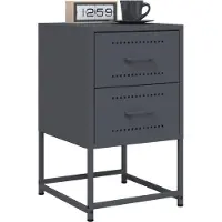 vidaXL Nachtkastjes 2 st 36x39x60,5 cm staal antracietkleurig