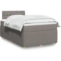 vidaXL Boxspring met matras stof taupe 120x200 cm