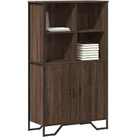 vidaXL Hoge kast 79,5x35,5x137,5 cm bewerkt hout bruin eikenkleur