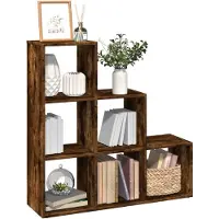 vidaXL Kamerscherm / boekenkast 3-laags 99x29x99 cm hout gerookt eiken