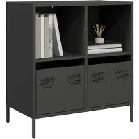 vidaXL Dressoir 68x39x73,5 cm koudgewalst staal zwart