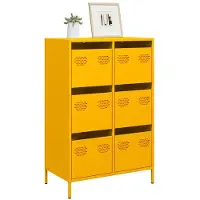 vidaXL Hoge kast 68x39x101,5 cm staal mosterdgeel