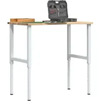 vidaXL Werkbank 100x60x(71,5-98) cm massief eikenhout