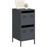 vidaXL Dressoir 35x39x73,5 cm koudgewalst staal antracietkleurig