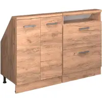 Vicco R-Line Keukenkast voor schuine wand – 120 cm Set van 2 Krachtige eik goud