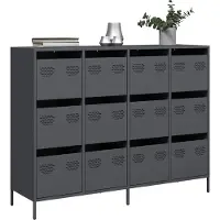 vidaXL Dressoir 135x39x103,5 cm koudgewalst staal antracietkleurig