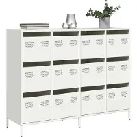 vidaXL Dressoir 135x39x103,5 cm koudgewalst staal wit